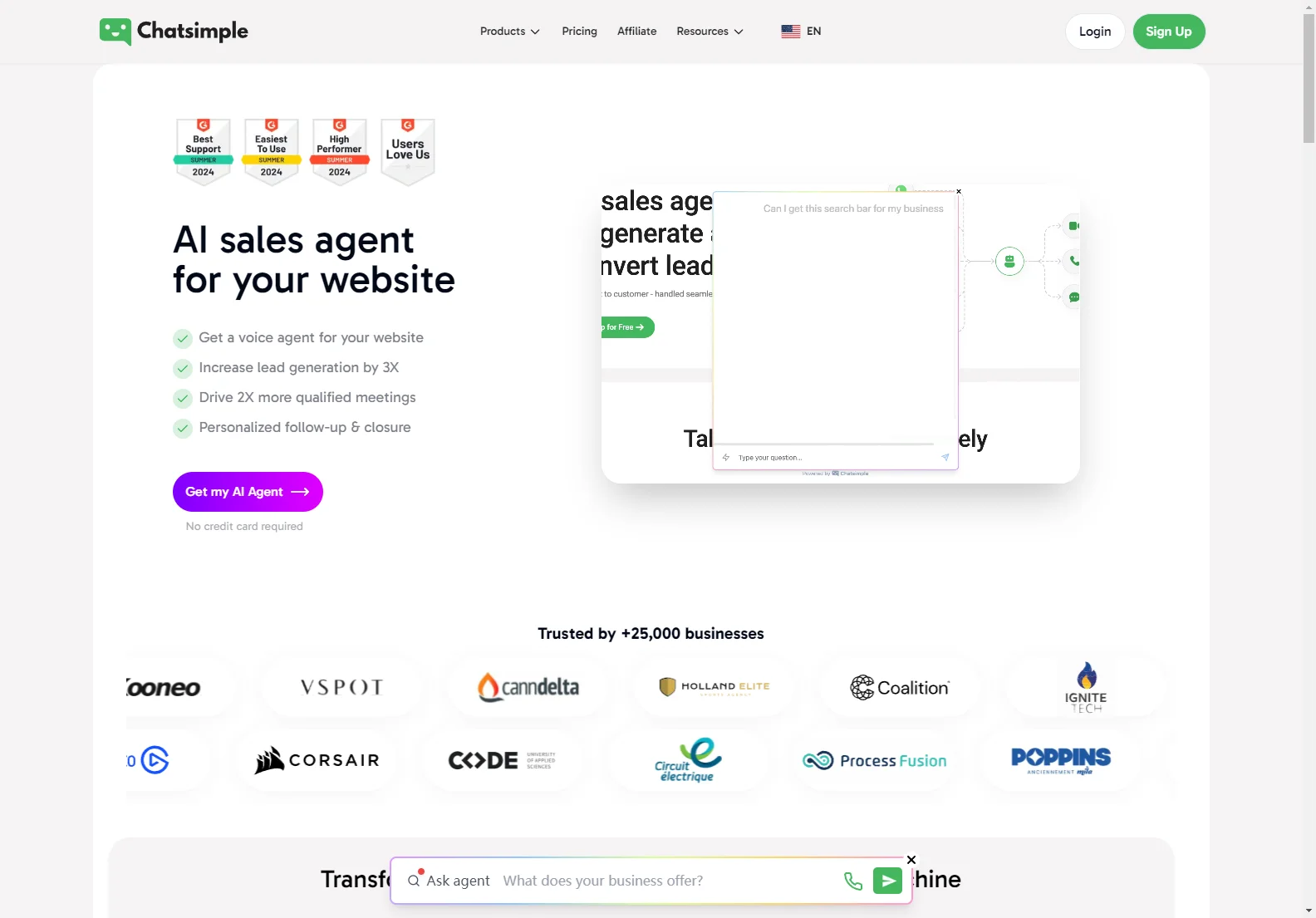 Chatsimple: AI-Powered Sales Agent for Website Lead Generation