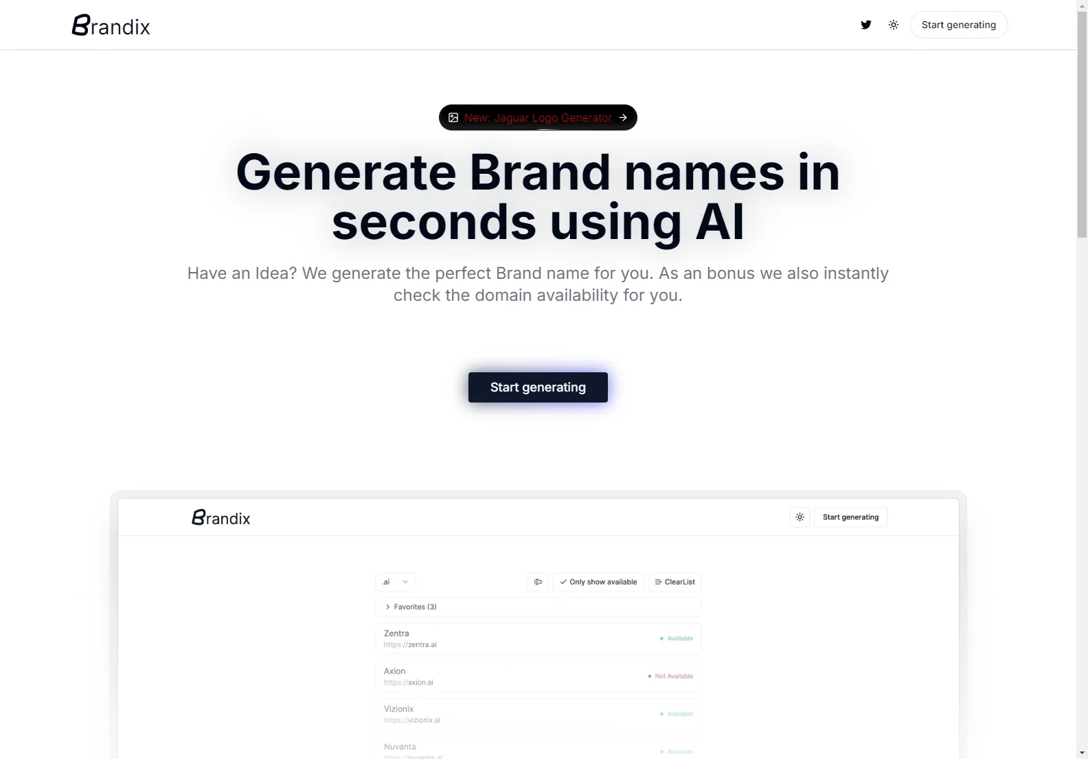 Brandix: AI-Powered Brand Name Generator