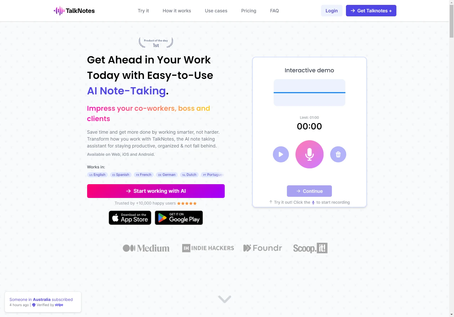 Talknotes: AI-Powered Note-Taking for Effortless Productivity