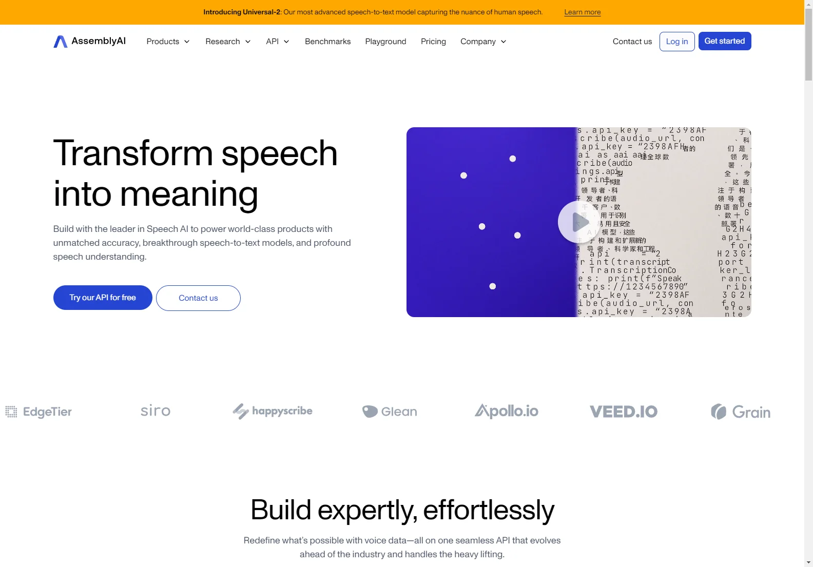 AssemblyAI: Advanced Speech-to-Text & Speech Understanding AI Models