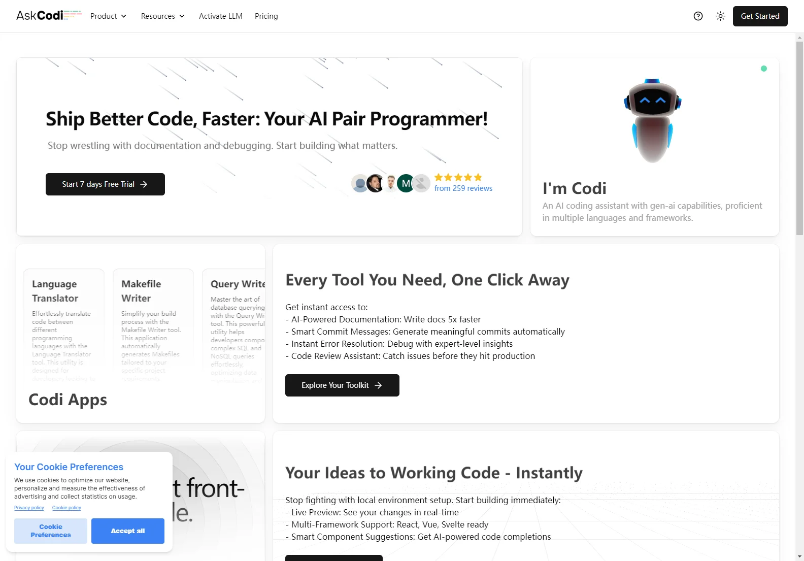 AskCodi: AI-Powered Code Assistant for Streamlined Development