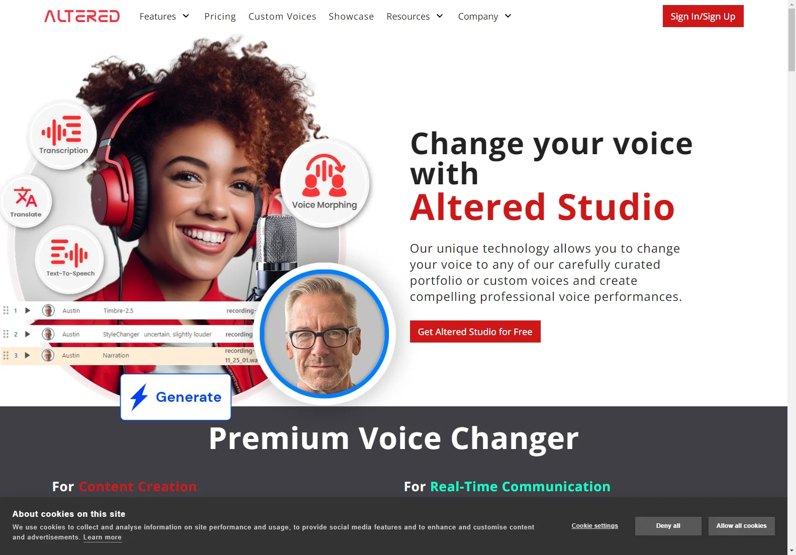 Altered: AI-Powered Voice Changer for Content Creation and Real-Time Communication