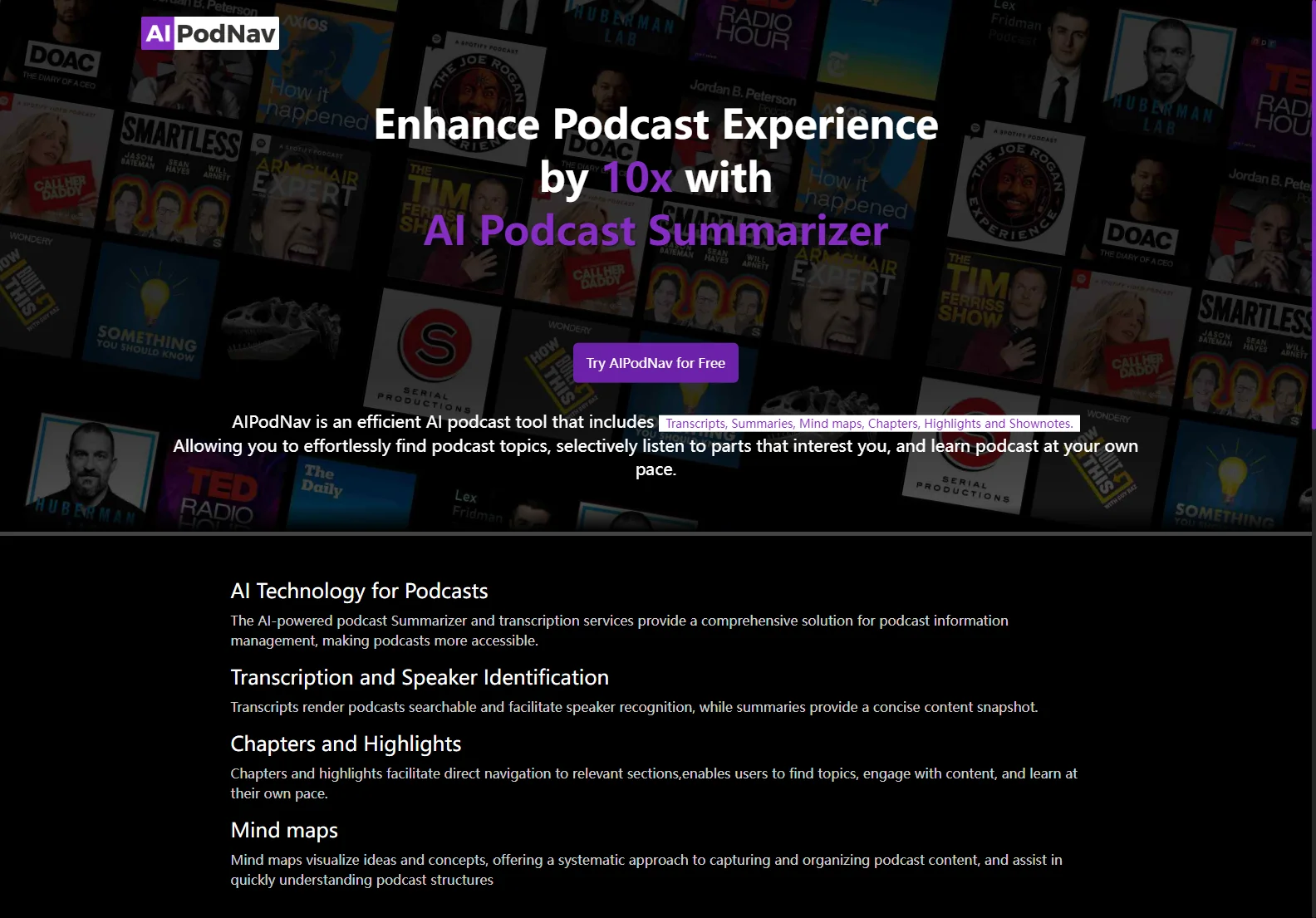 AIPodNav: AI-Powered Podcast Summarizer for Enhanced Listening