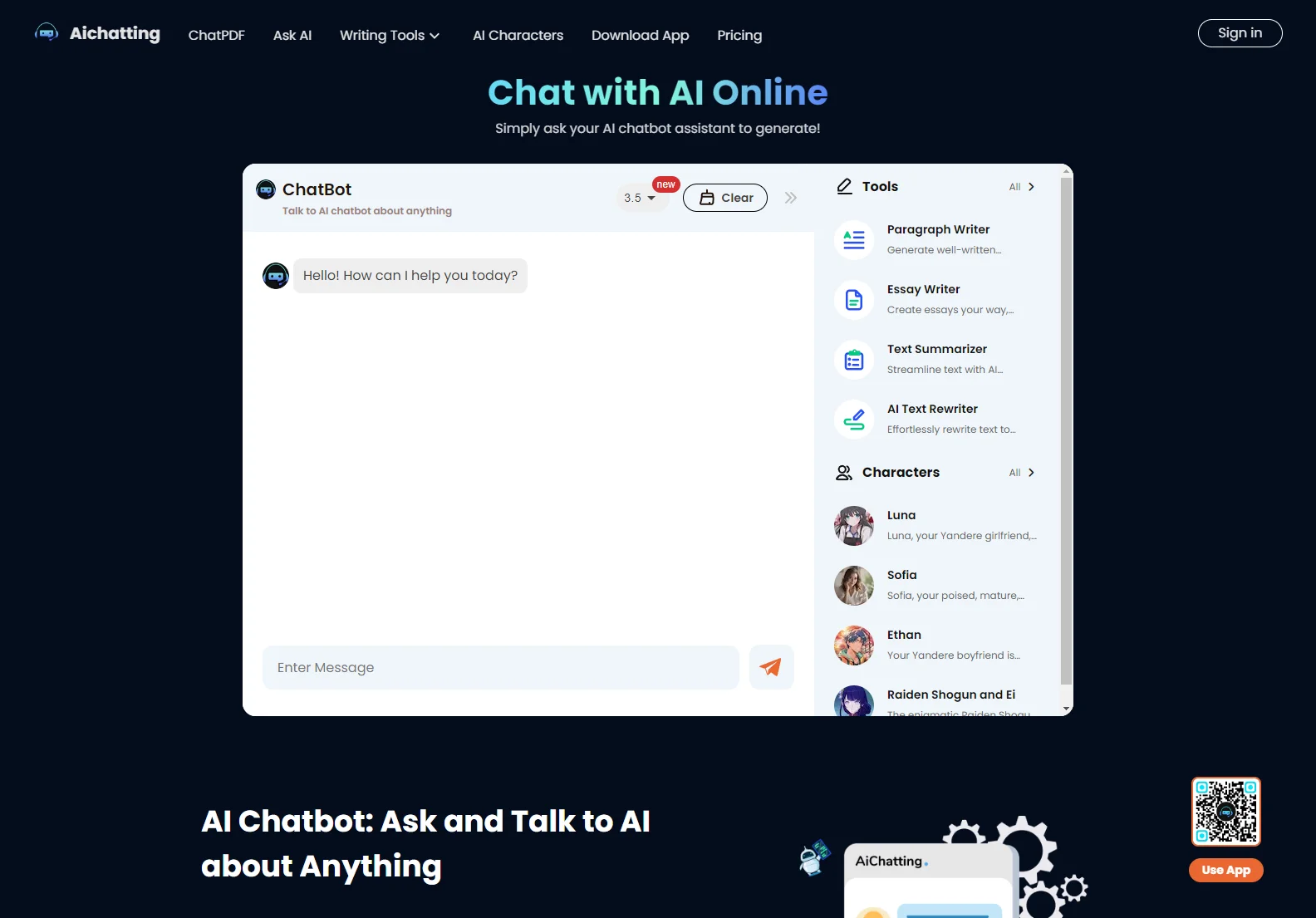 AI Chatting: Free AI Chatbot & AI Writing Tools Online