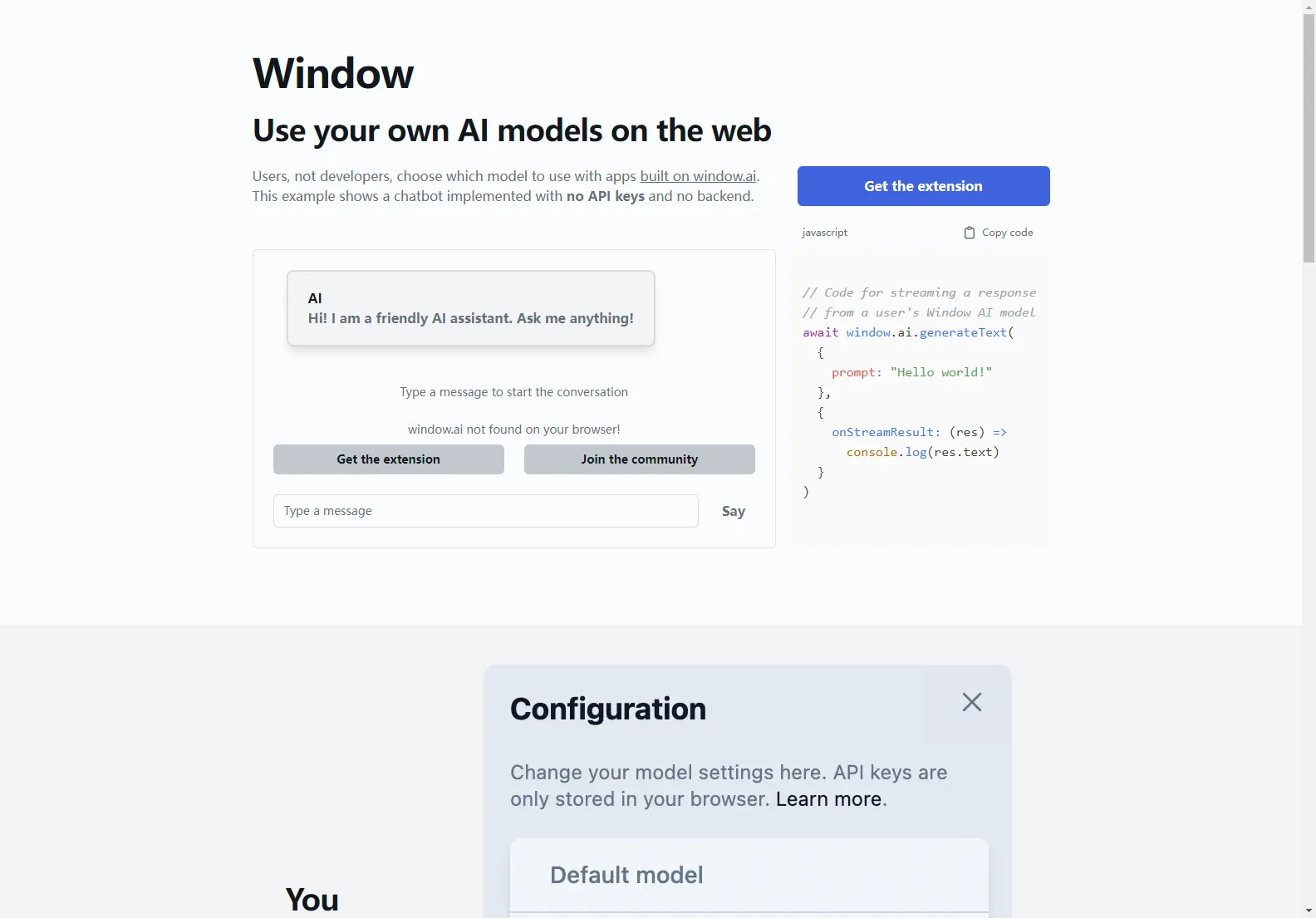 Window: Run Your Own AI Models on the Web - No API Keys Needed!