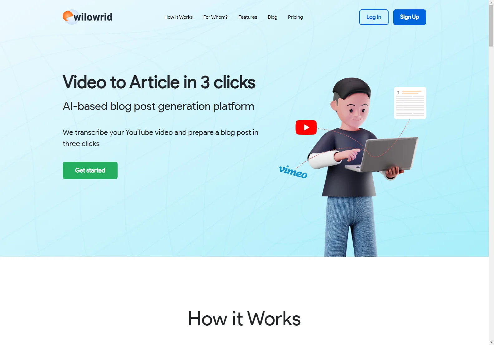 Wilowrid: AI-Powered Video to Blog Post Converter