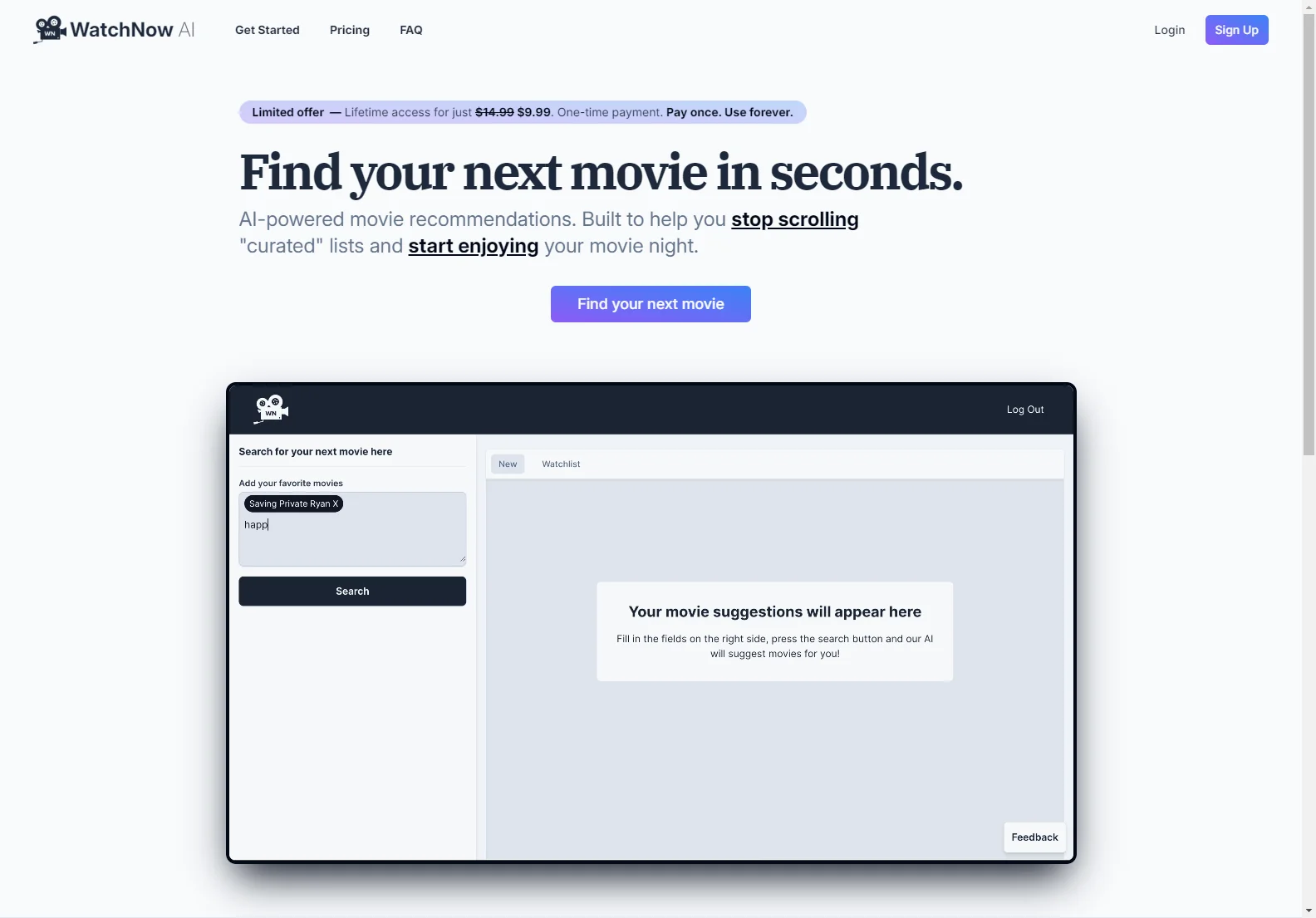 WatchNow AI: AI-Powered Movie Recommendations for the Perfect Movie Night