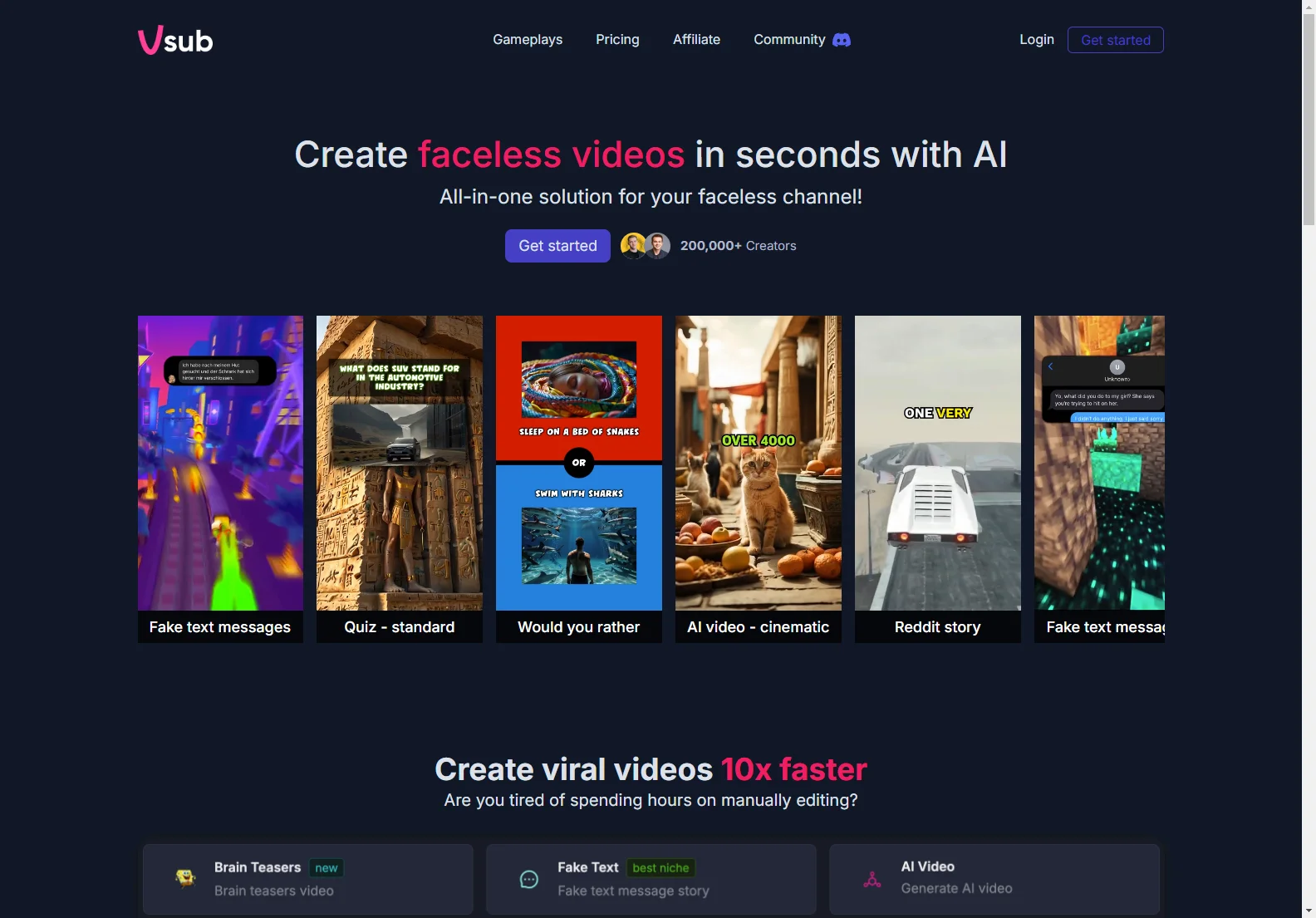 Vsub: AI-Powered Faceless Video Creation for Viral Content