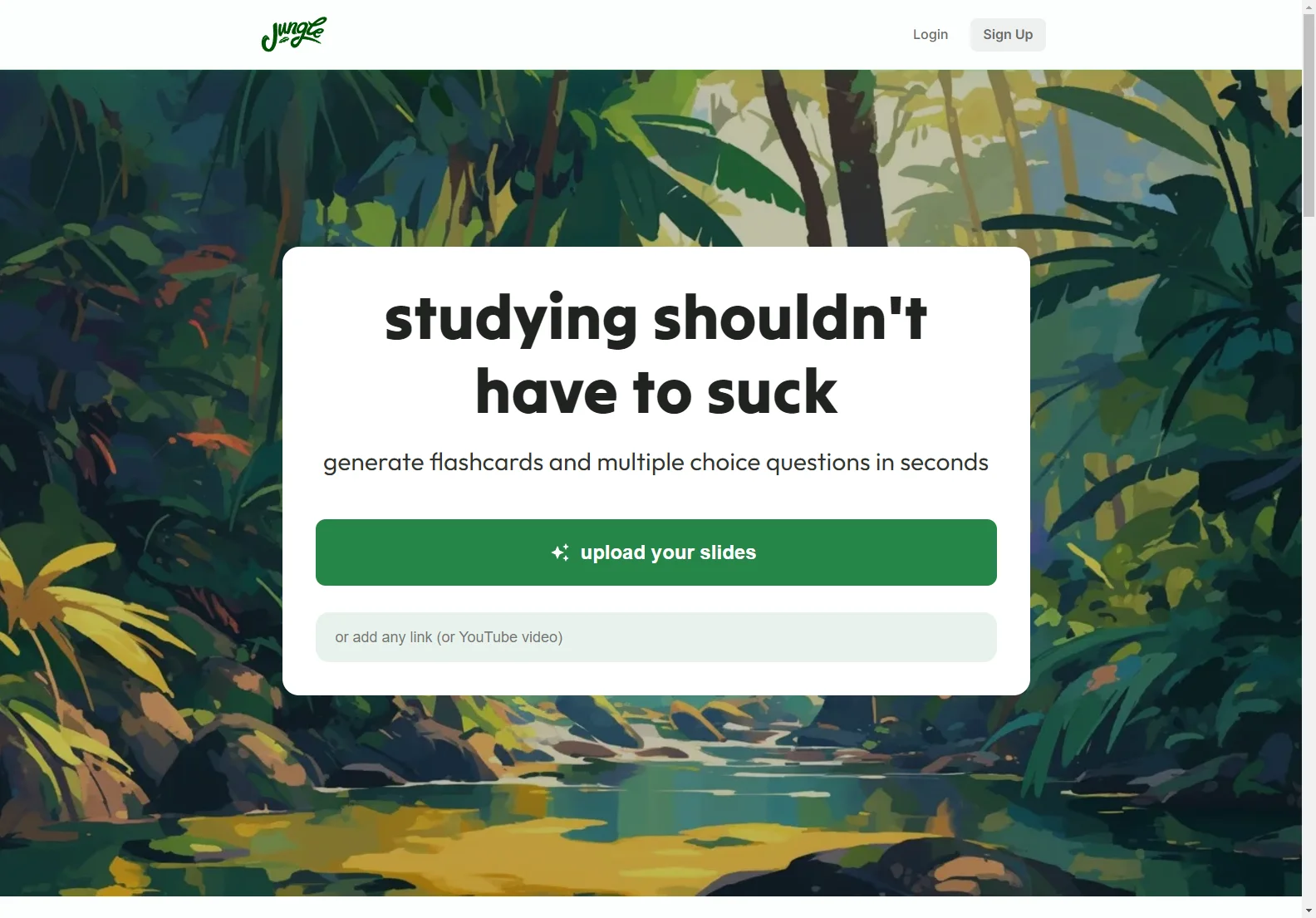 Jungle: AI-Powered Flashcards & Quizzes for Students