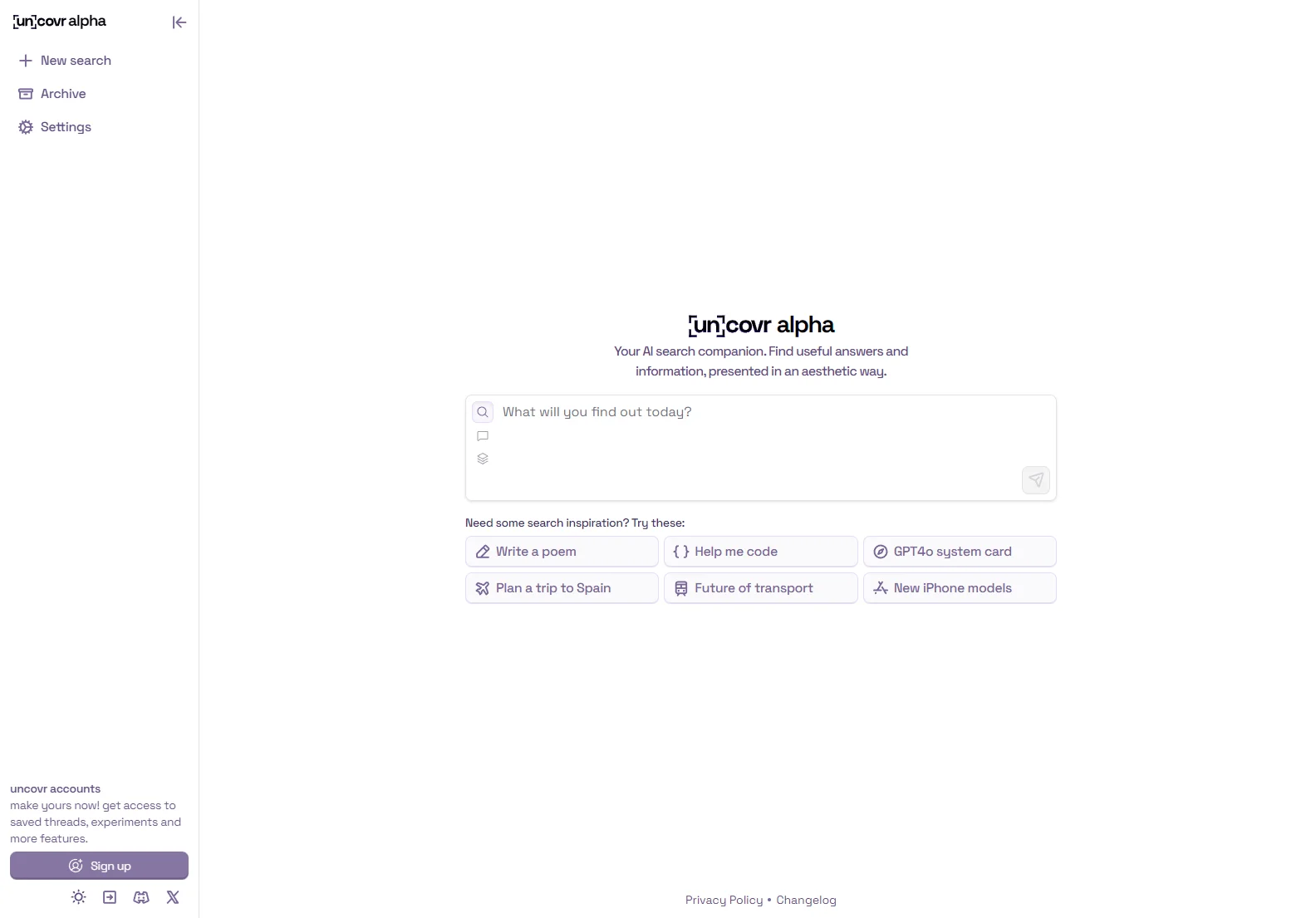 uncovr: Your AI Search Companion - Aesthetically Pleasing Answers & Information