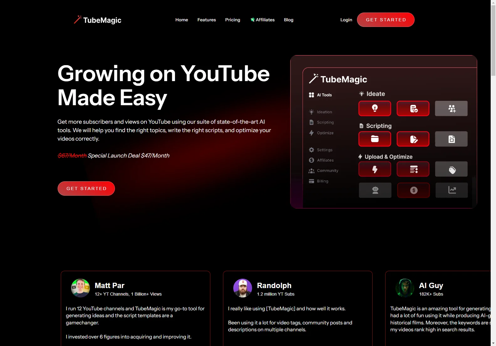 TubeMagic: AI-Powered YouTube Growth Tool