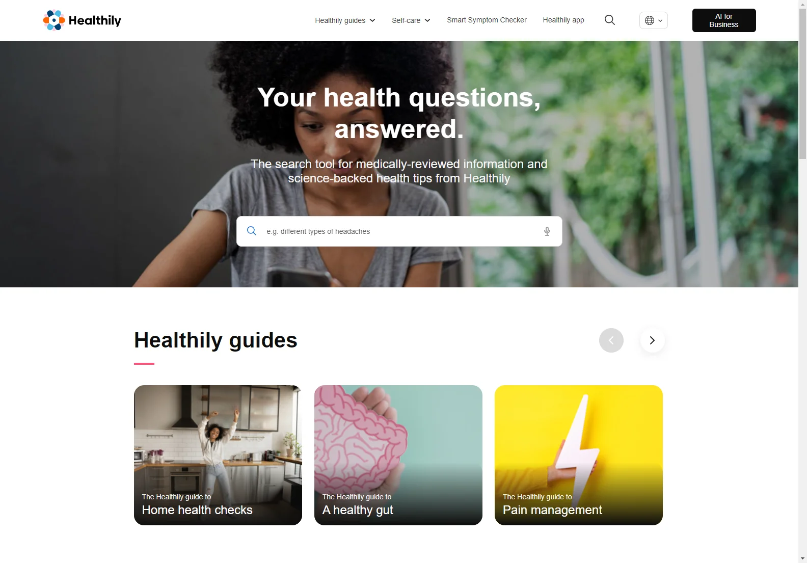 Healthily: AI-Powered Medically Reviewed Health Information & Self-Care Support