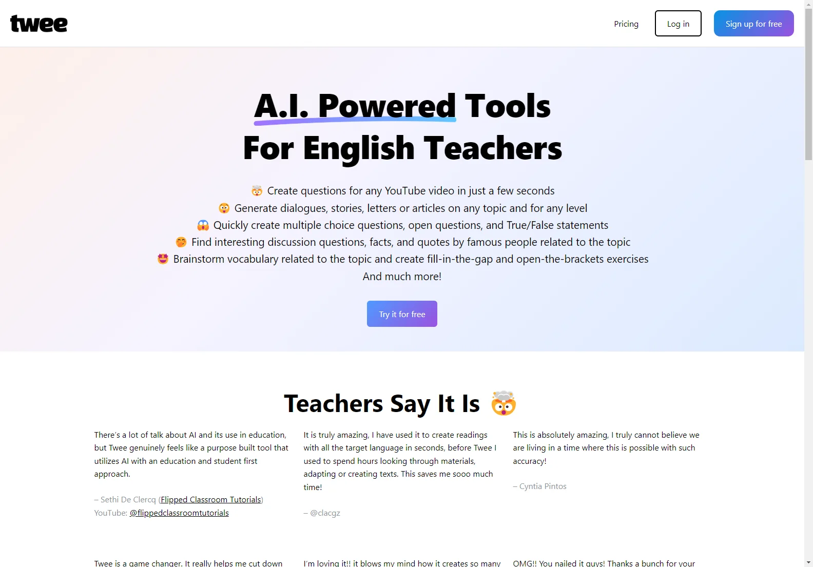 Twee: AI-Powered Lesson Planning for English Teachers