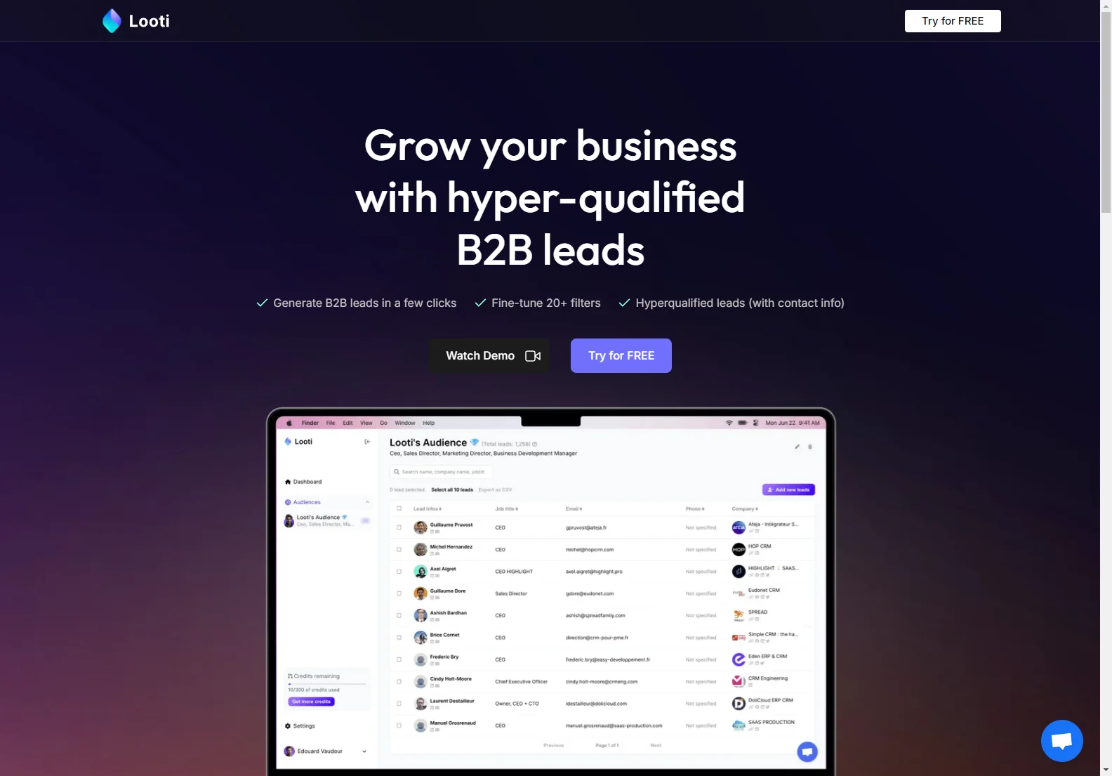 Looti: AI-Powered B2B Lead Generation for Hyper-Qualified Prospects