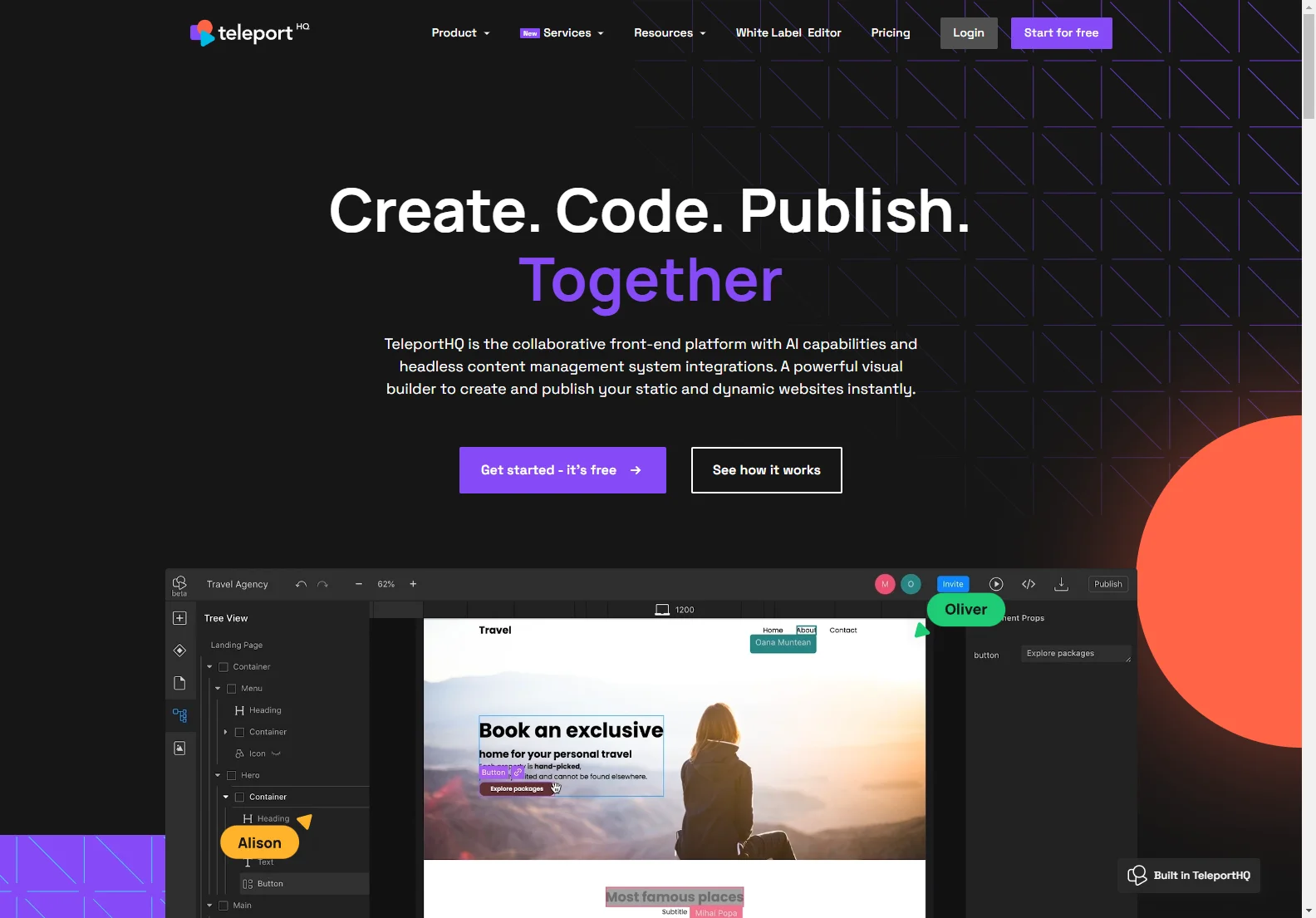 TeleportHQ: AI-Powered Collaborative Front-End Platform for Rapid Website Development