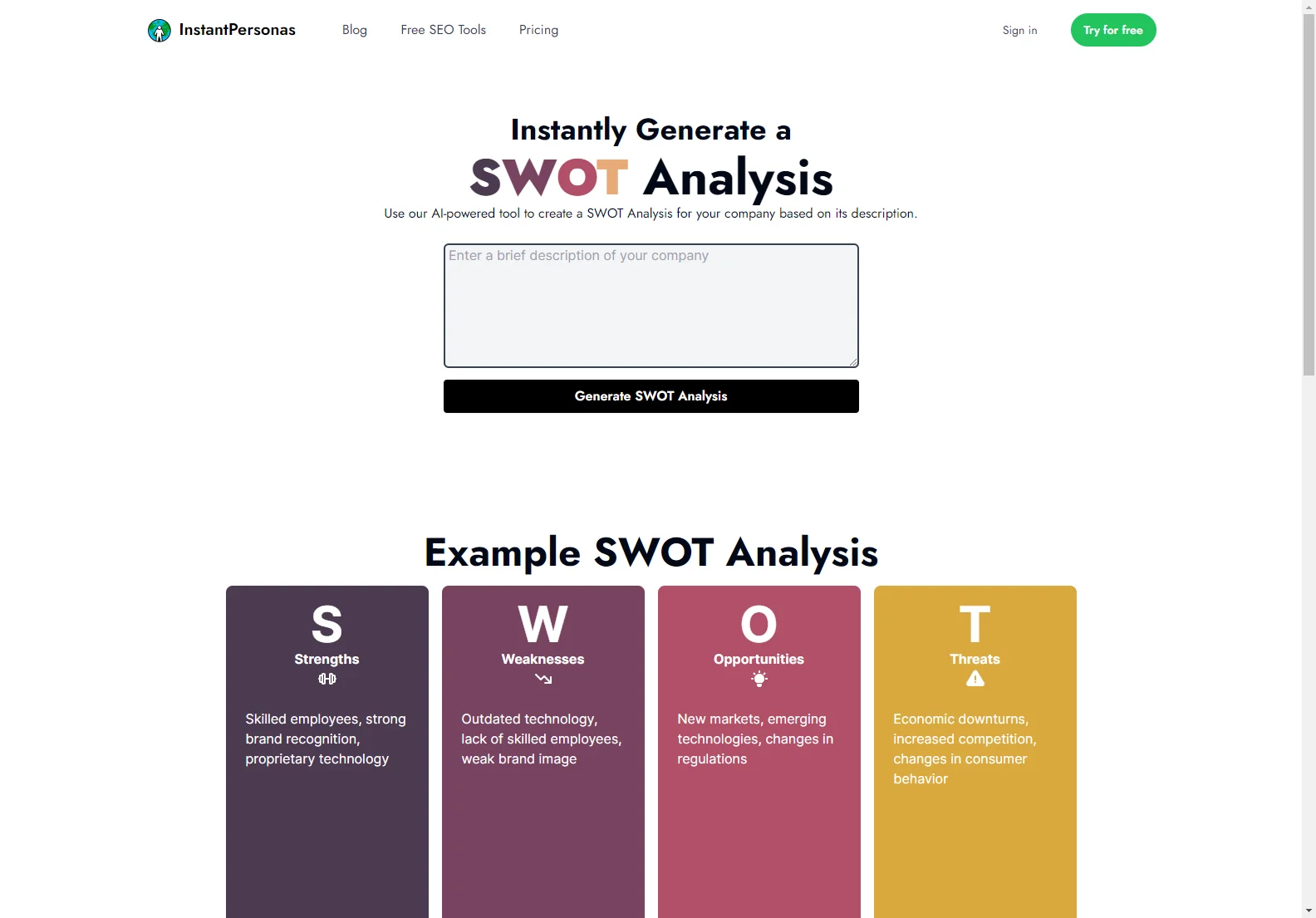 Free AI SWOT Analysis Generator: Instantly Improve Your Strategic Planning