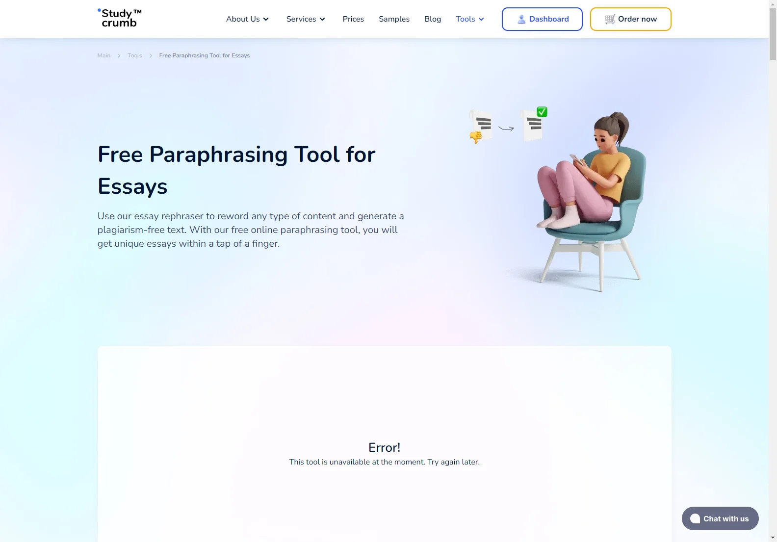 StudyCrumb: Free AI Paraphrasing Tool for Plagiarism-Free Essays