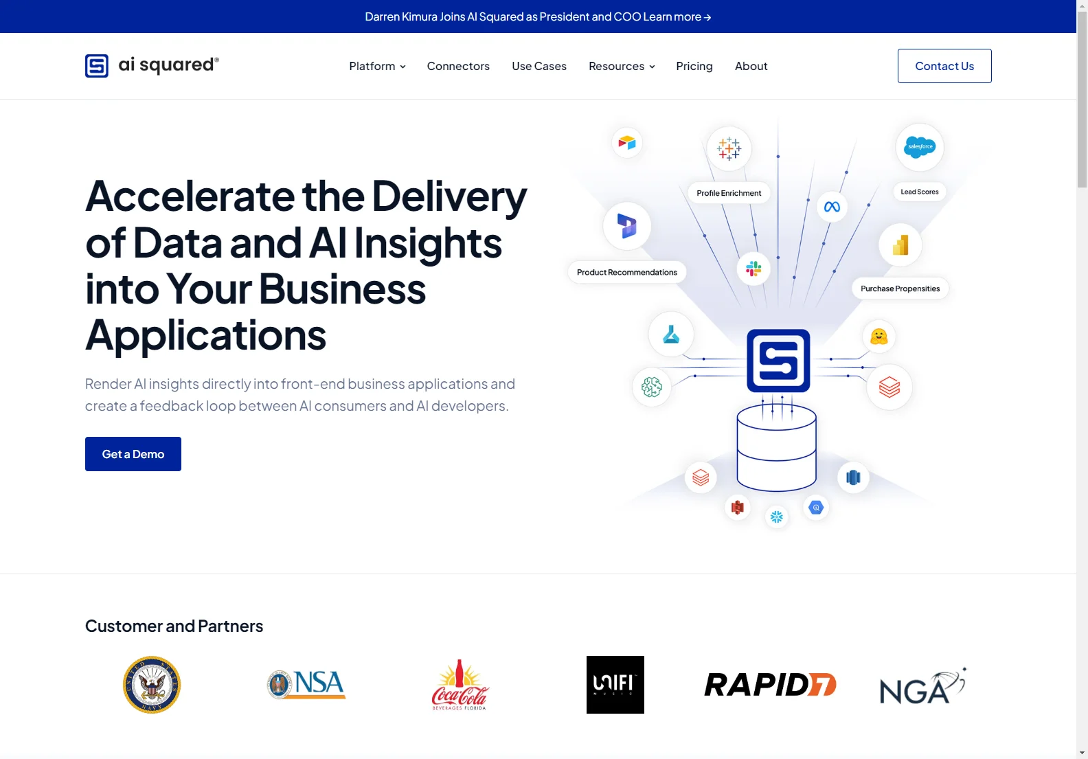 AI Squared: Data and AI Integration Platform for Actionable Insights