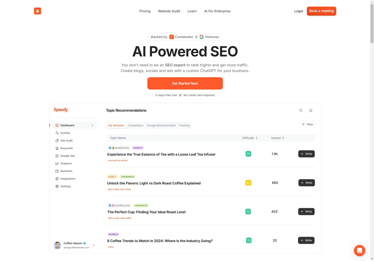 Speedy AI: SEO-Optimized Content Marketing Made Easy