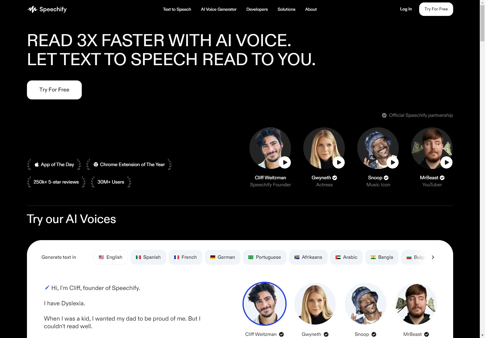 Speechify: AI-Powered Text-to-Speech Reader for Faster Reading & Improved Retention