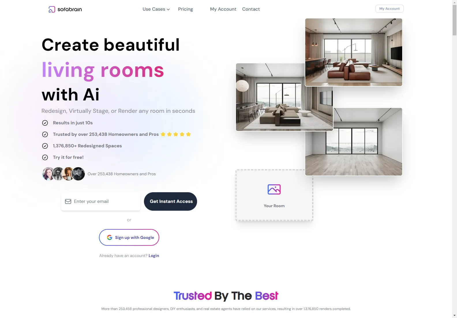 SofaBrain: AI Interior Design & Virtual Staging Software