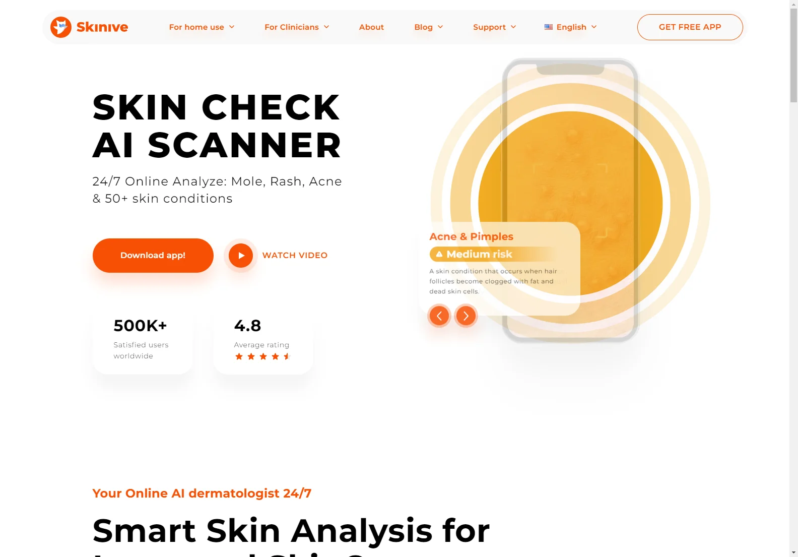 Skinive AI: 24/7 Online Skin Analysis & Dermatologist App