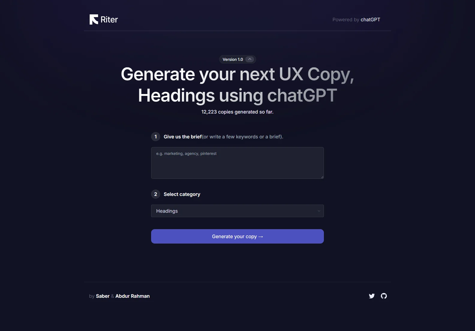 Riter: AI-Powered UX Copy and Heading Generator