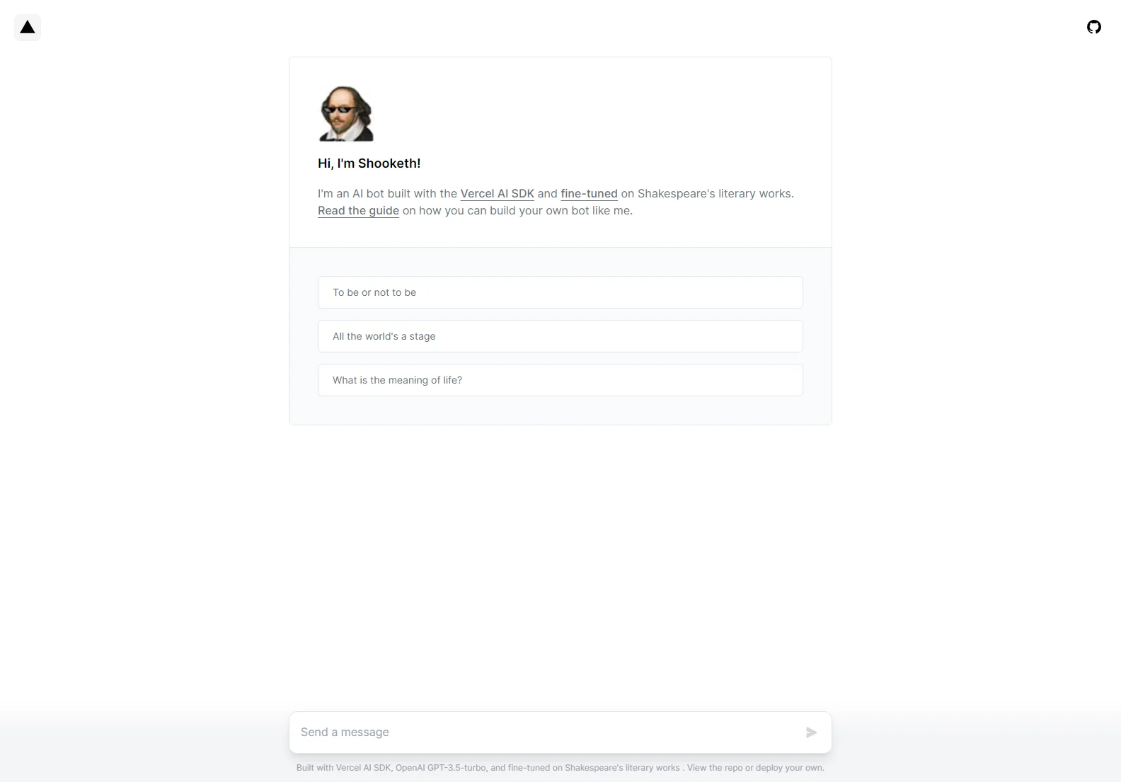 Shooketh: A Shakespearean AI Chatbot