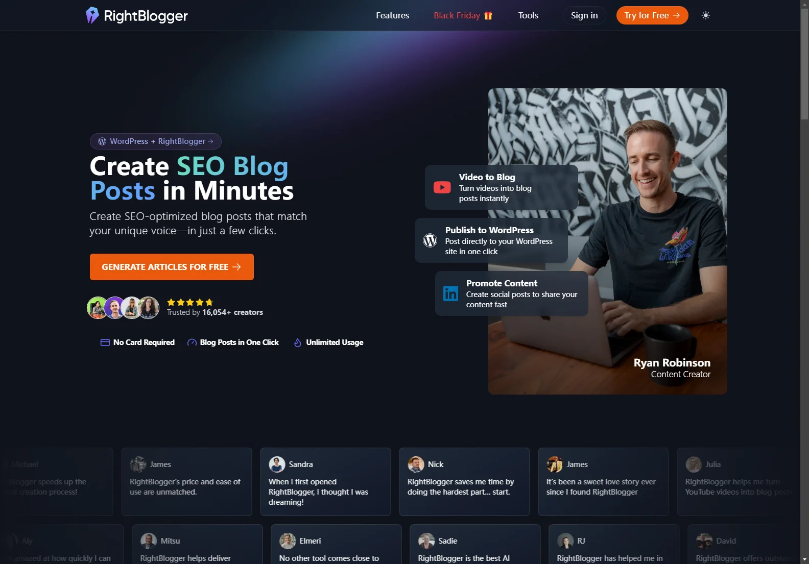 RightBlogger: AI-Powered Content Creation for Bloggers and Creators