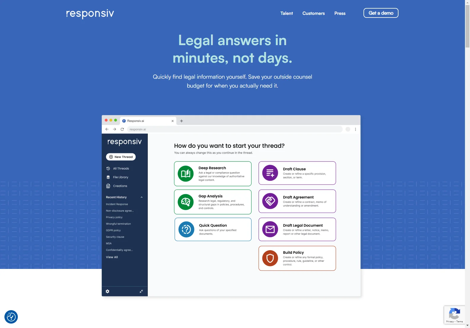 Responsiv: AI-Powered Legal Research & Workflow Automation for In-House Teams