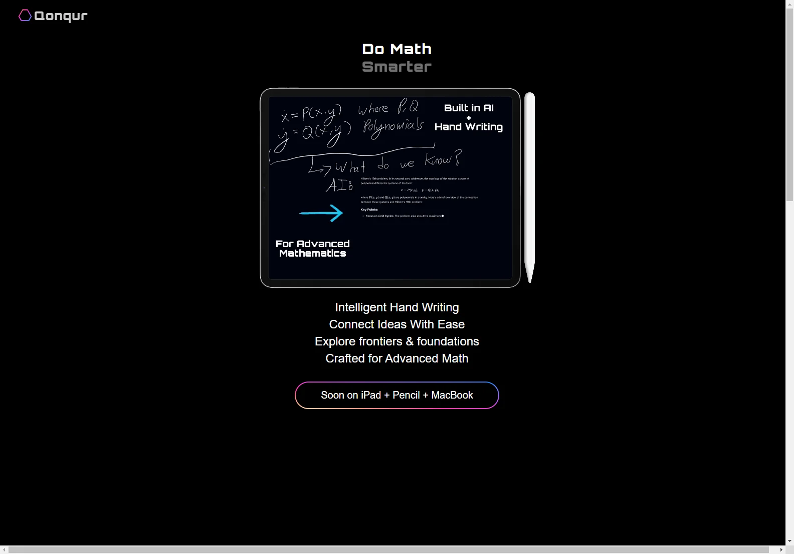 Qonqur: AI-Powered Handwriting for Advanced Mathematics