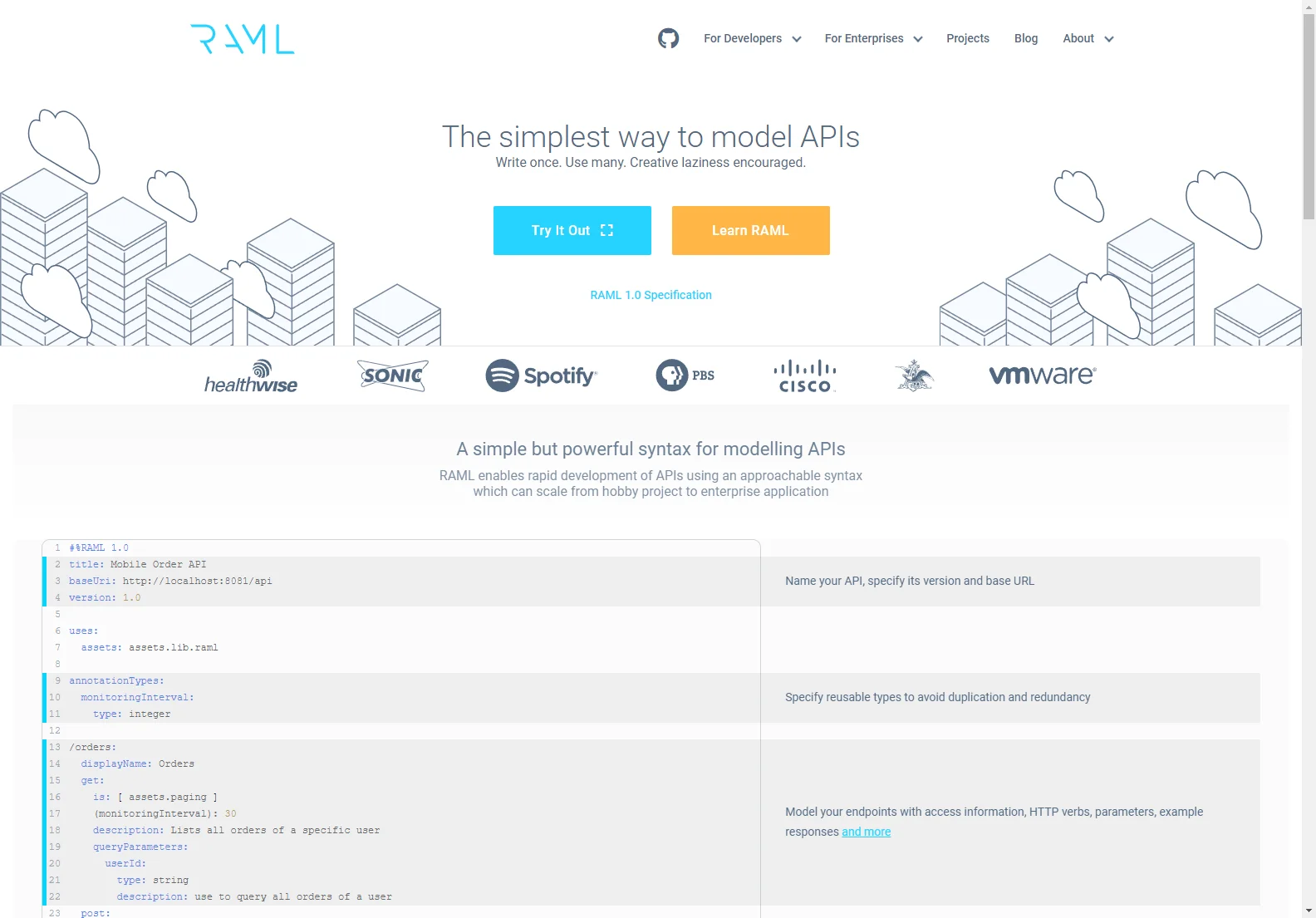 RAML: Streamlined API Modeling for Rapid Development