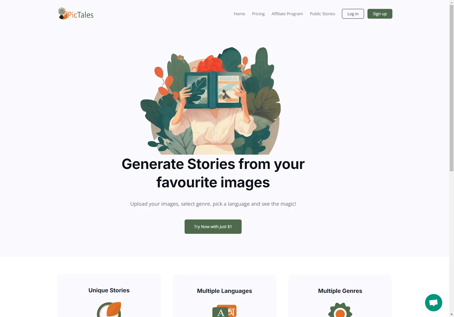 PicTales: Generate Unique Stories from Your Images in 100+ Languages