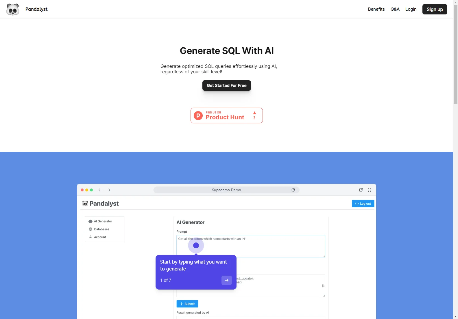 Pandalyst: AI-Powered SQL Query Generation for Increased Efficiency