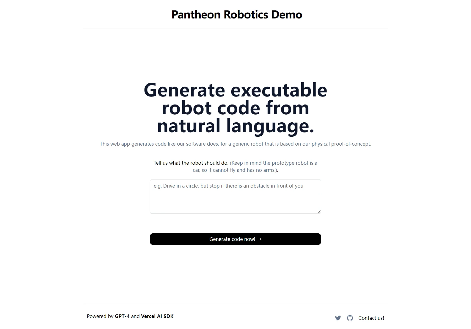 Robot Code Generator: Generate Executable Robot Code from Natural Language