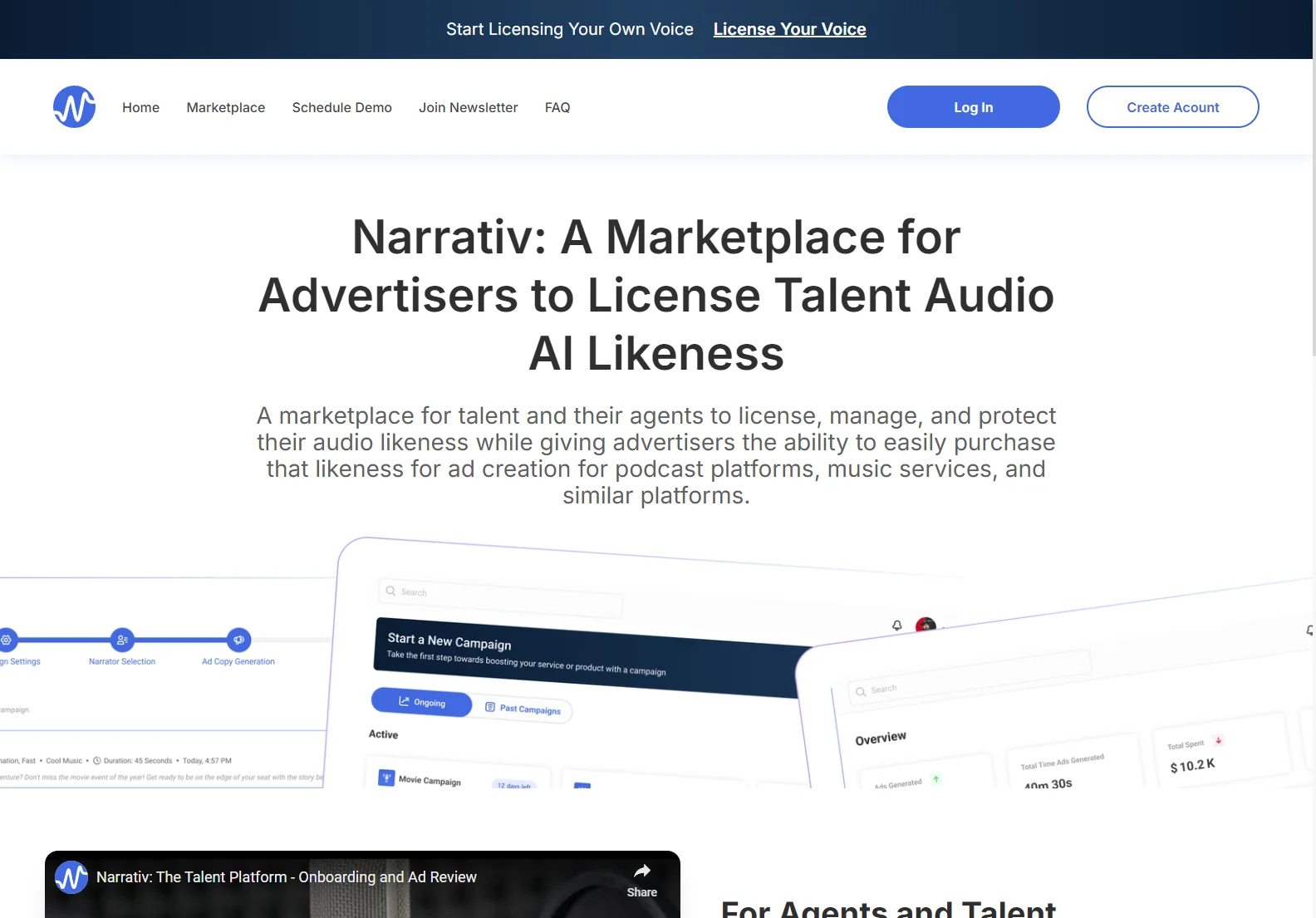 Narrativ: AI-Powered Audio Ad Marketplace for Talent and Advertisers