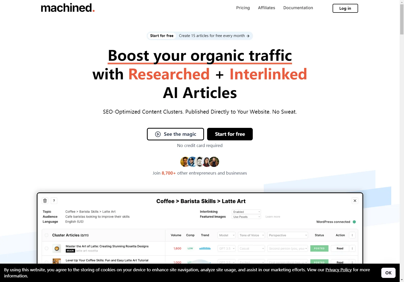 Machined.ai: Automate Content Cluster Creation for Enhanced SEO