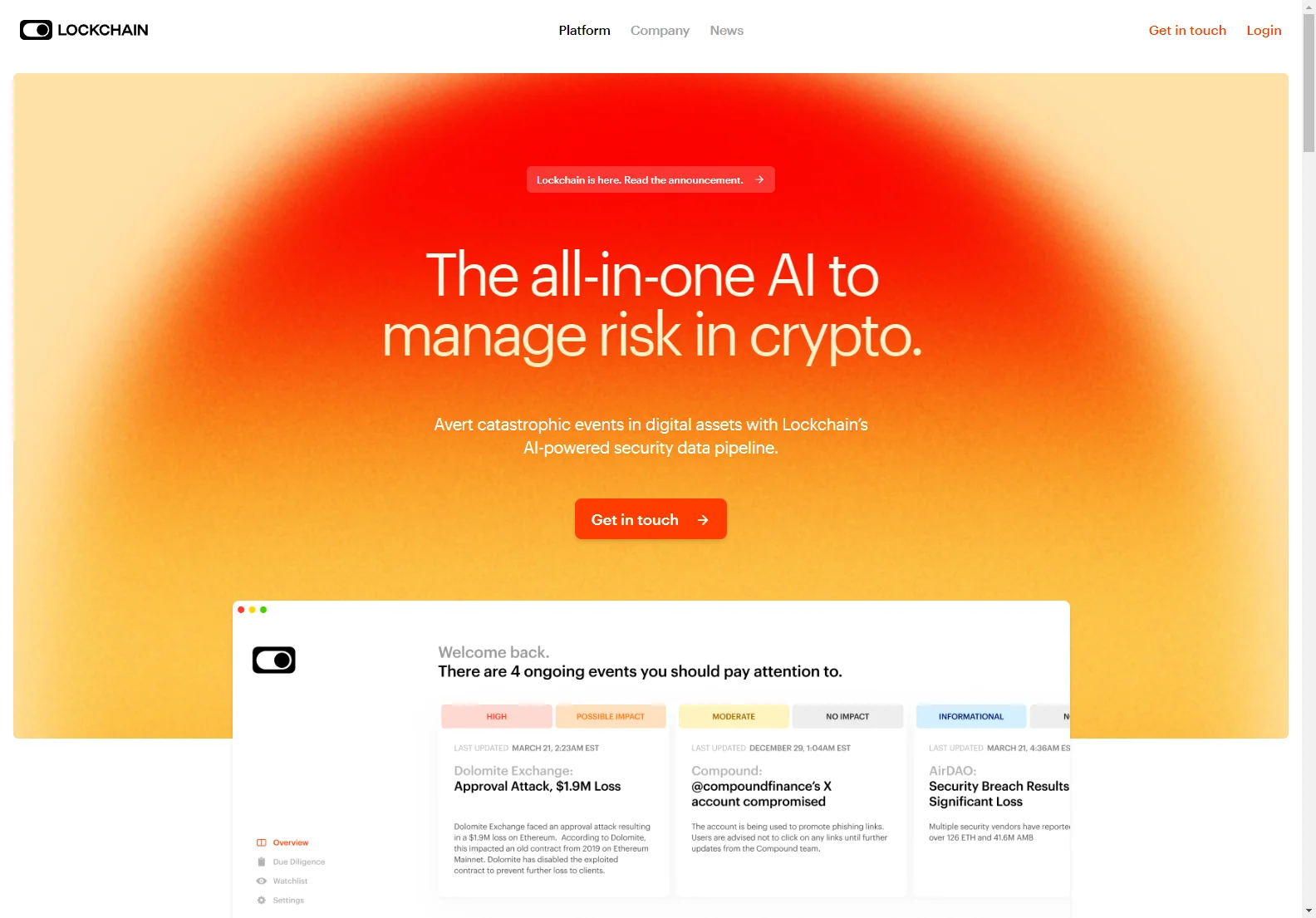 Lockchain: AI-Powered Risk Management for Crypto Assets