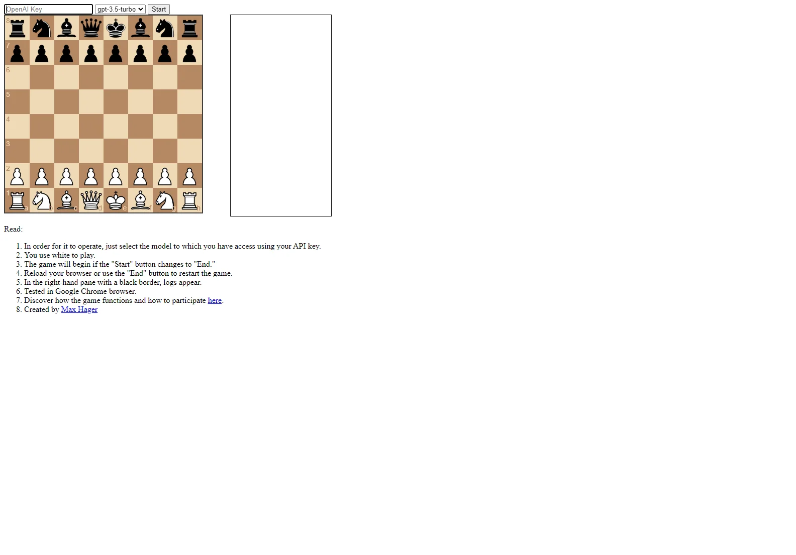 LLMChess: Play Chess Against GPT-3.5-turbo & GPT-4