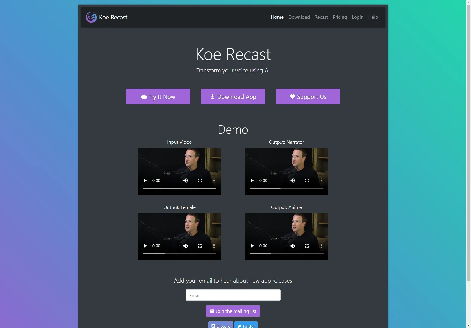 Koe Recast: AI Voice Transformation for Enhanced Videos and Audio