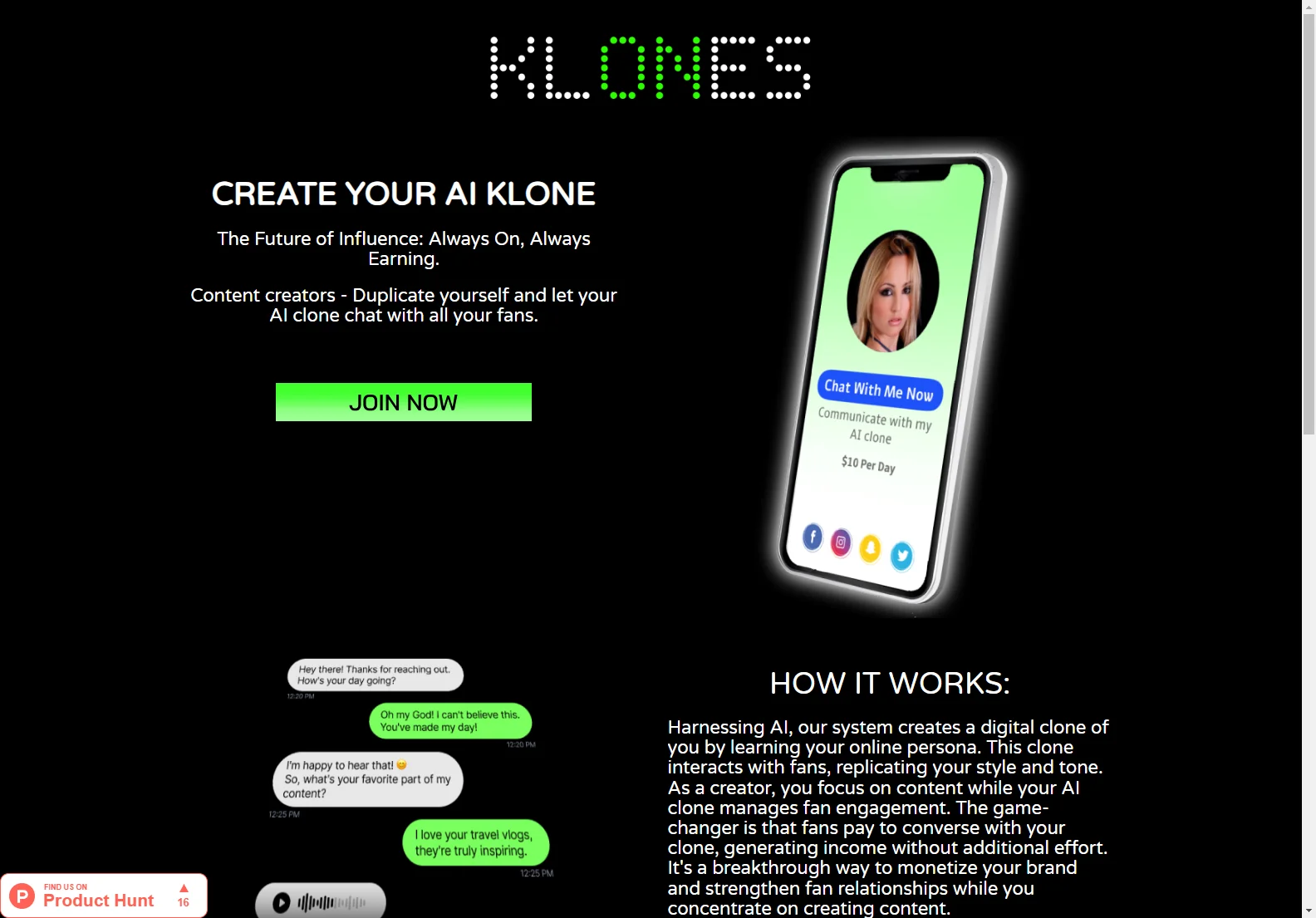 Klones: Your AI Clone for Enhanced Fan Engagement and Monetization