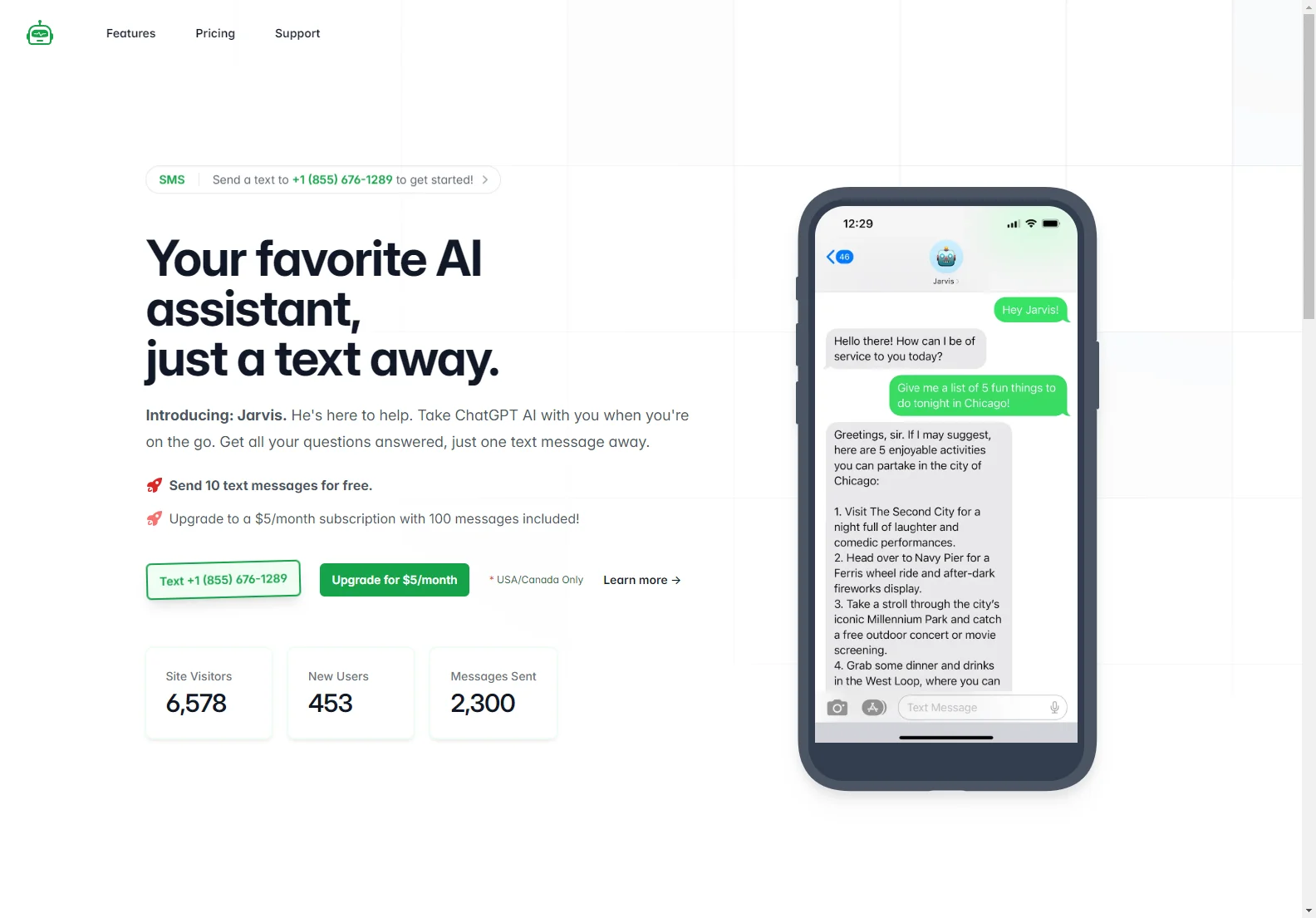 Jarvis AI: Your AI Assistant - Get Answers & Ideas via Text Message