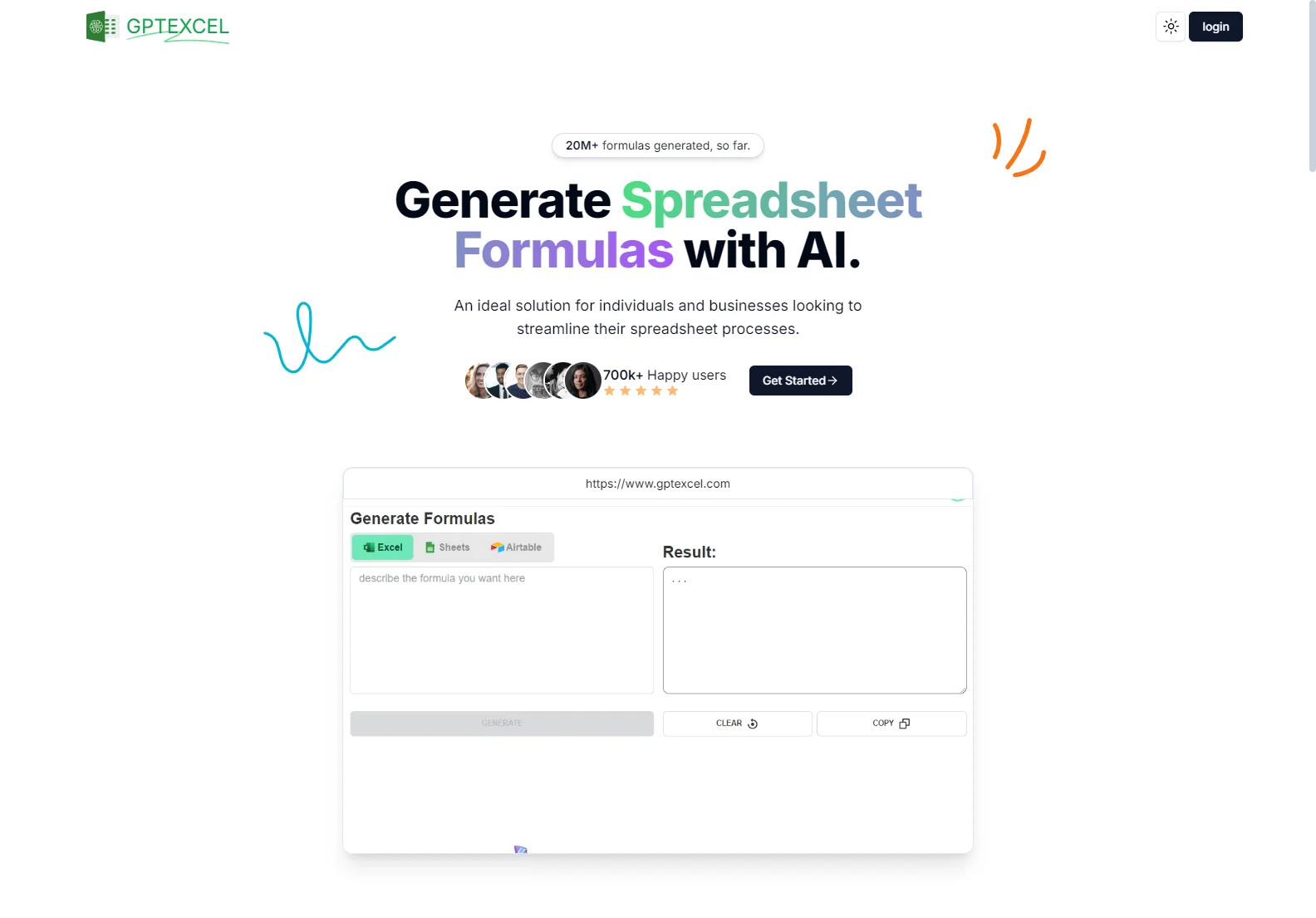 GPTExcel: AI-Powered Spreadsheet Formula Generator for Enhanced Productivity