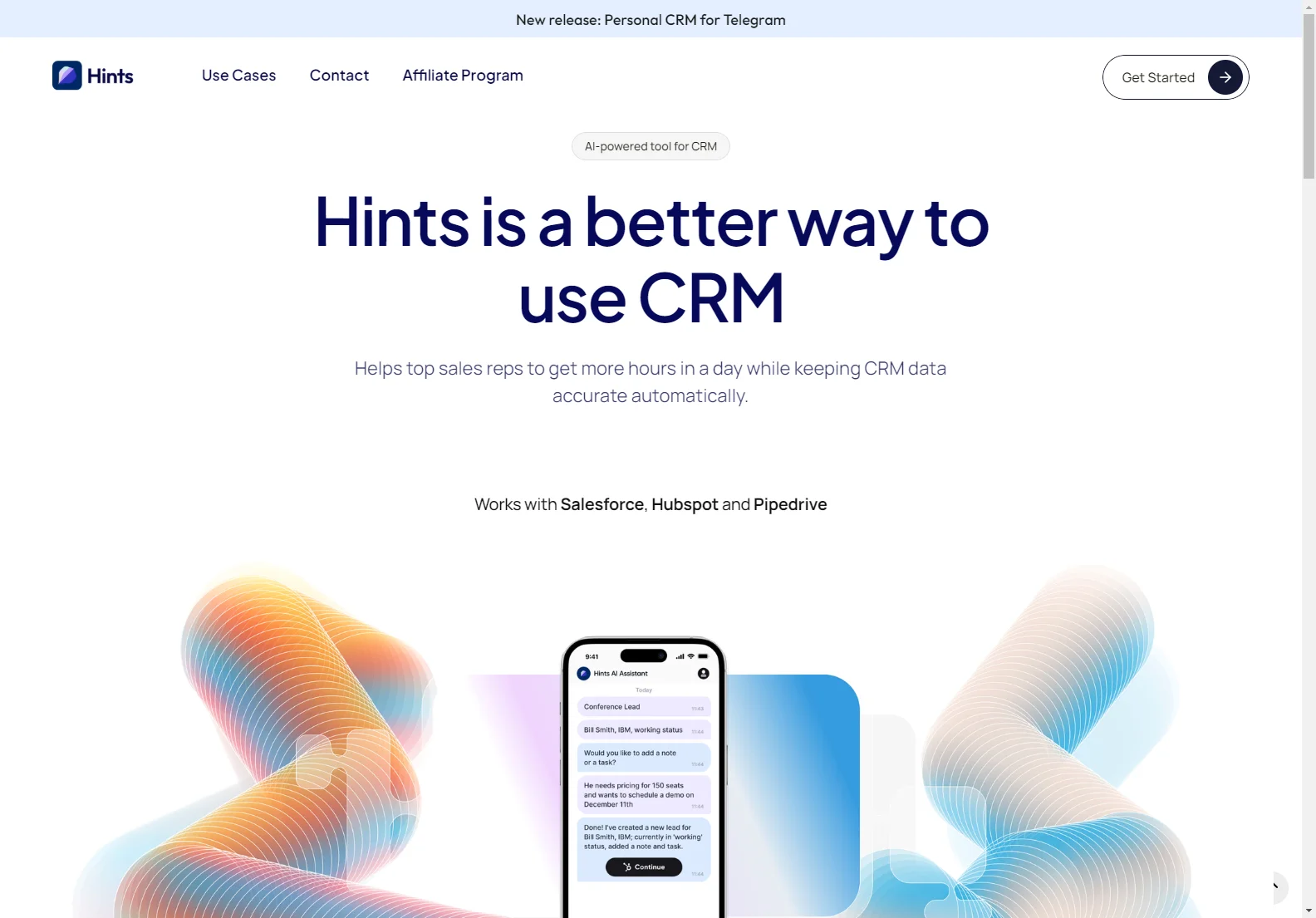 Hints Sales AI Assistant: AI-Powered CRM for Top Sales Reps