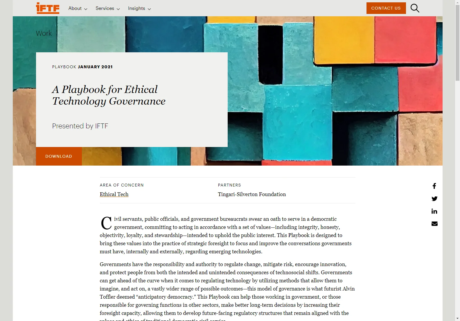 IFTF Playbook: Ethical Tech Governance for Informed Decisions