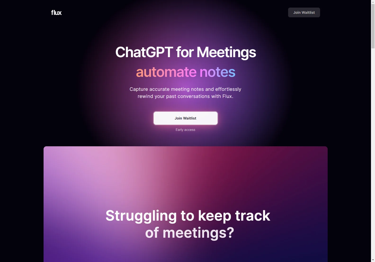 Flux: AI-Powered Meeting Notes & Summarization