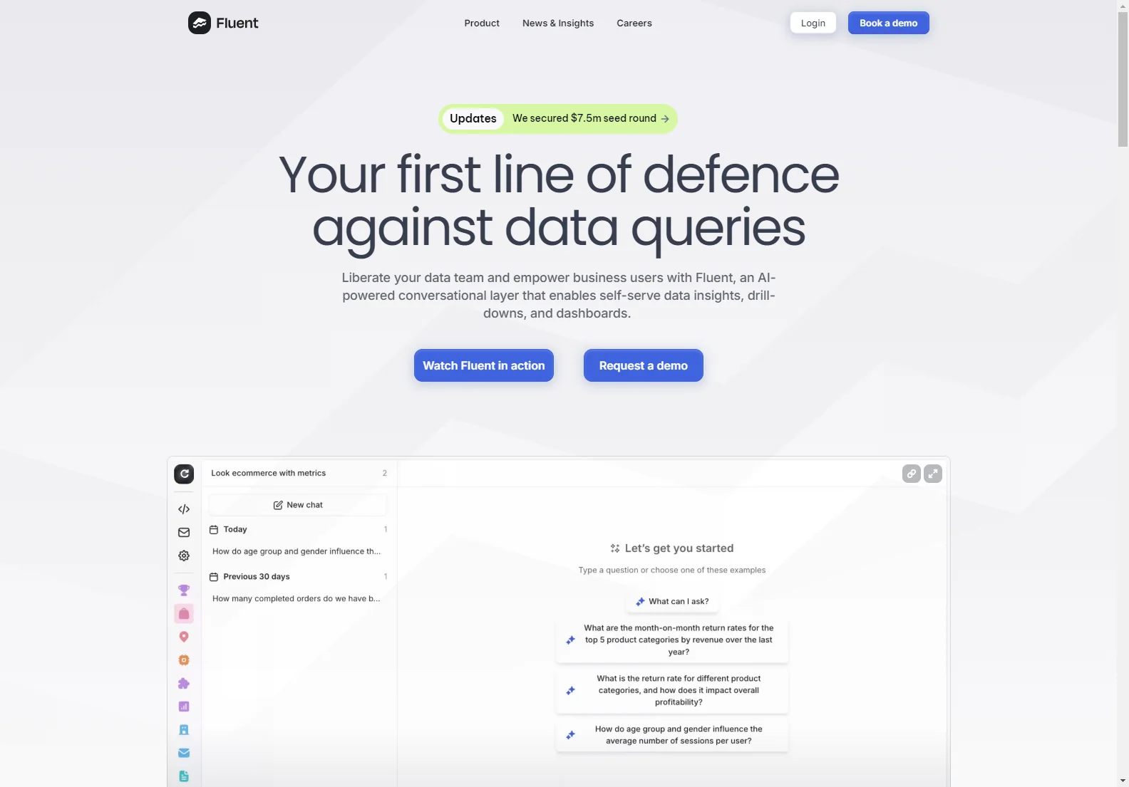 Fluent: AI-Powered Conversational Data Analysis for Self-Serve Insights