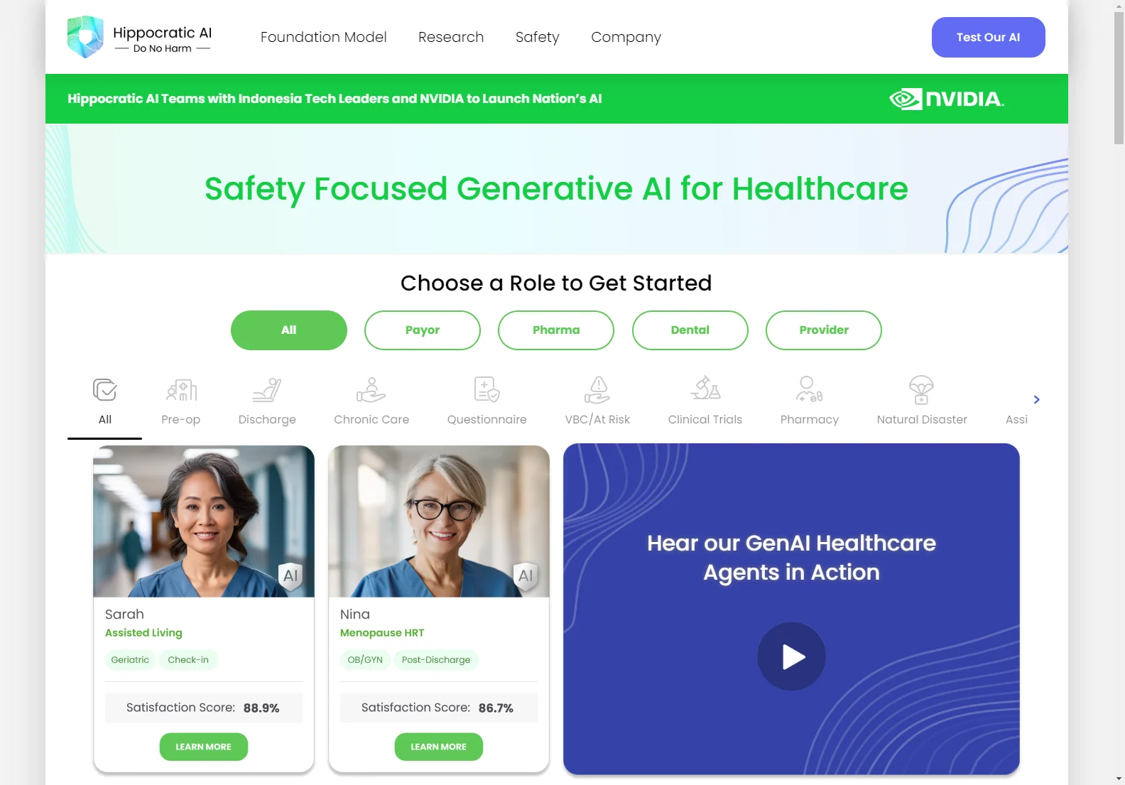 Hippocratic AI: Safe Generative AI for Healthcare