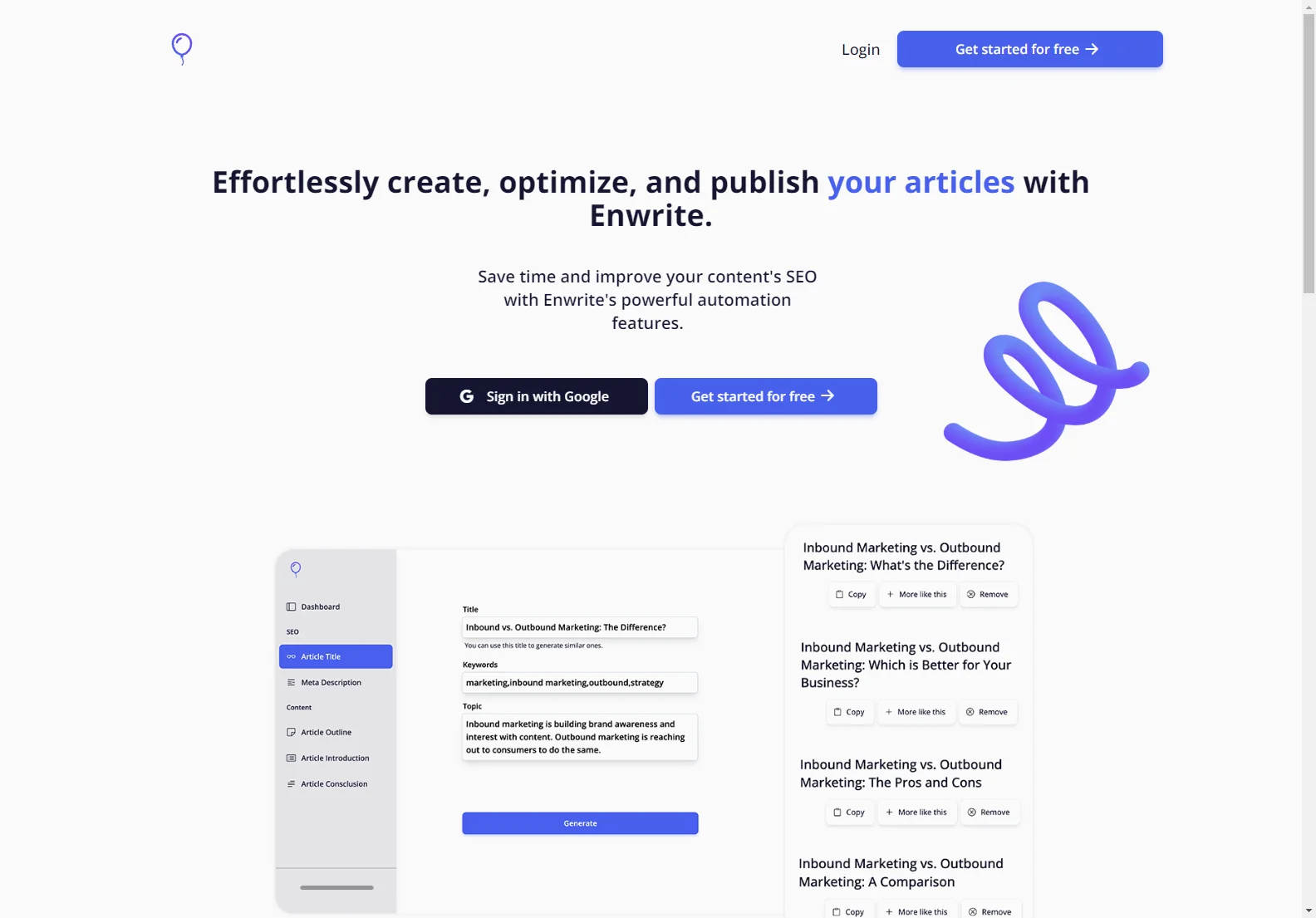 Enwrite: AI-Powered Article Writing & SEO Optimization Tool