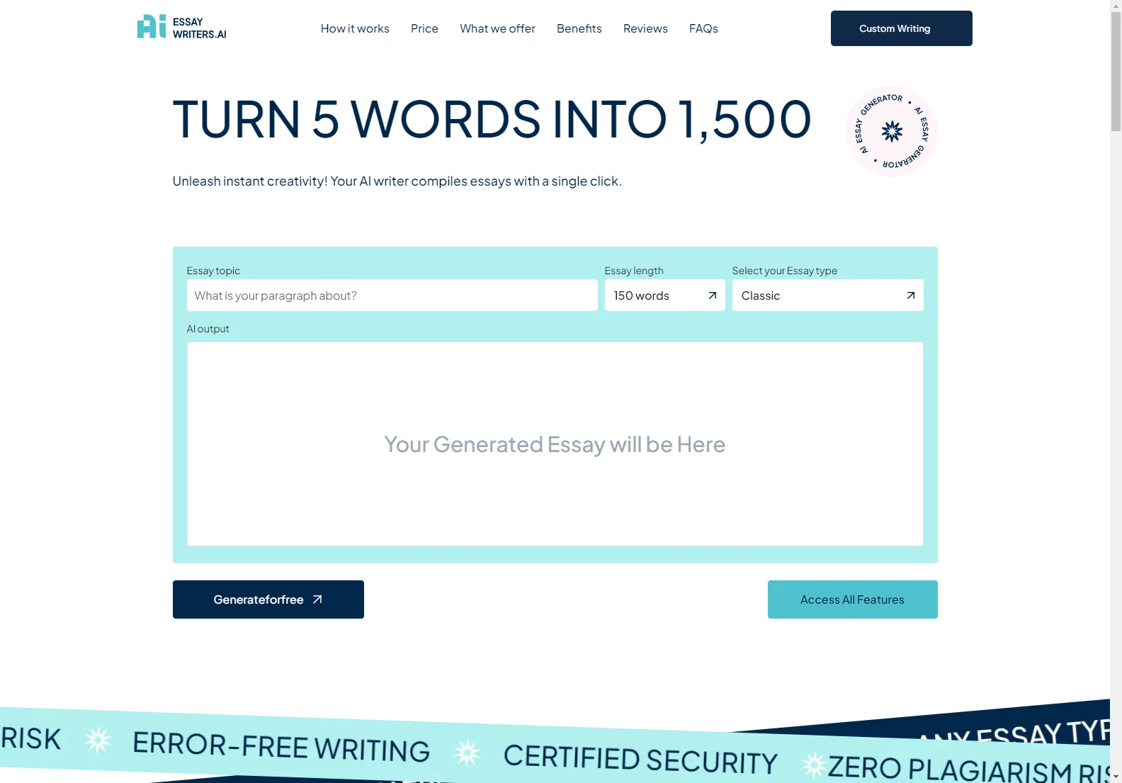 AI Essay Writer: Generate High-Quality Essays in Seconds